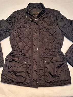 COACH Black Diamond Quilted Lightweight Barn Jacket Coat Sz Small